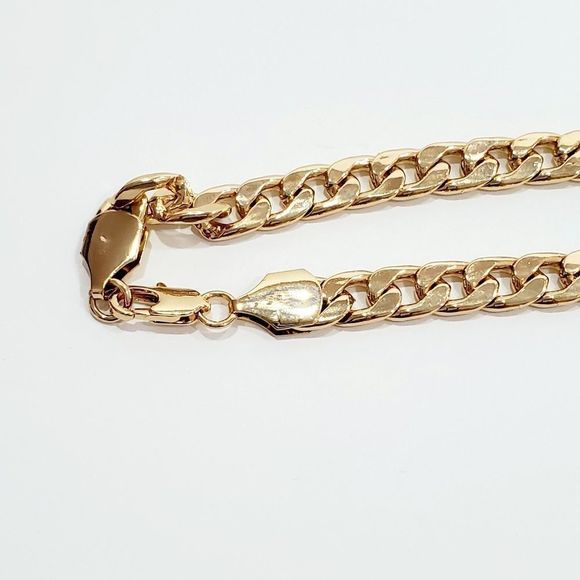 NEW 18k gold plated 24" cuban link chain necklace - Picture 8 of 8